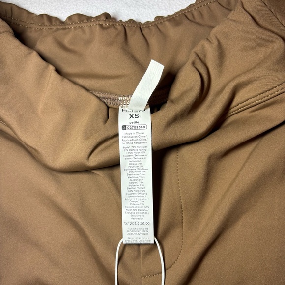 Halara Flex Mid Rise Side Zipper Pocket Work Flare Pants XS Petite Brown Stretch - Picture 6 of 8